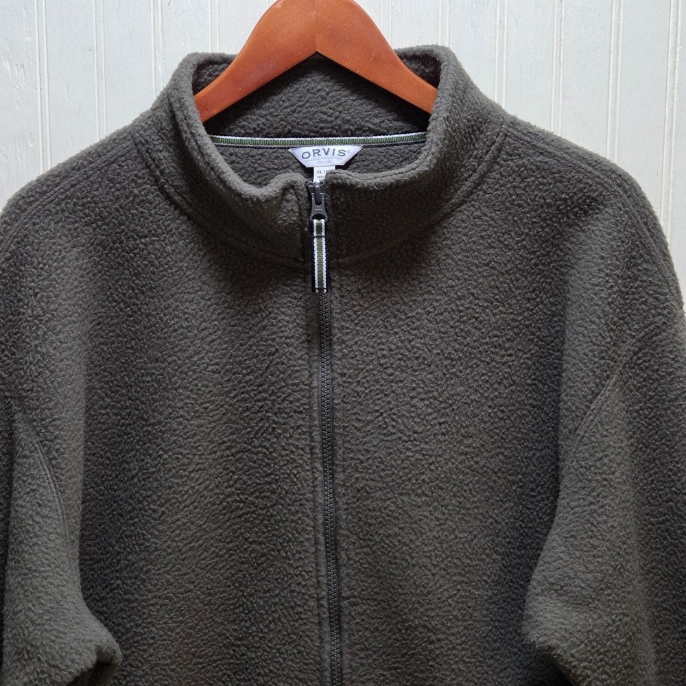 Orvis Jacket Mens XL Green Full Zip‎ Fleece Classic Collection Outdoor Warm